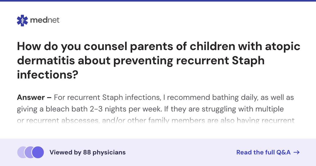 How do you counsel parents of children with atopic dermatitis about ...