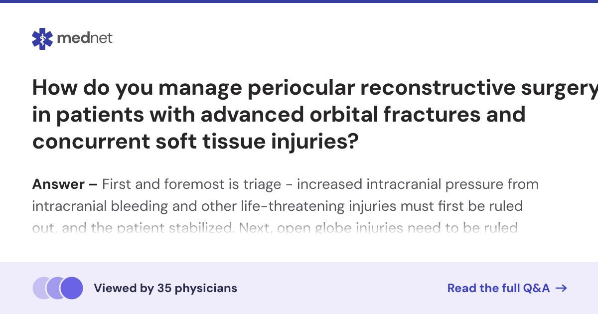 How do you manage periocular reconstructive surgery in patients with ...