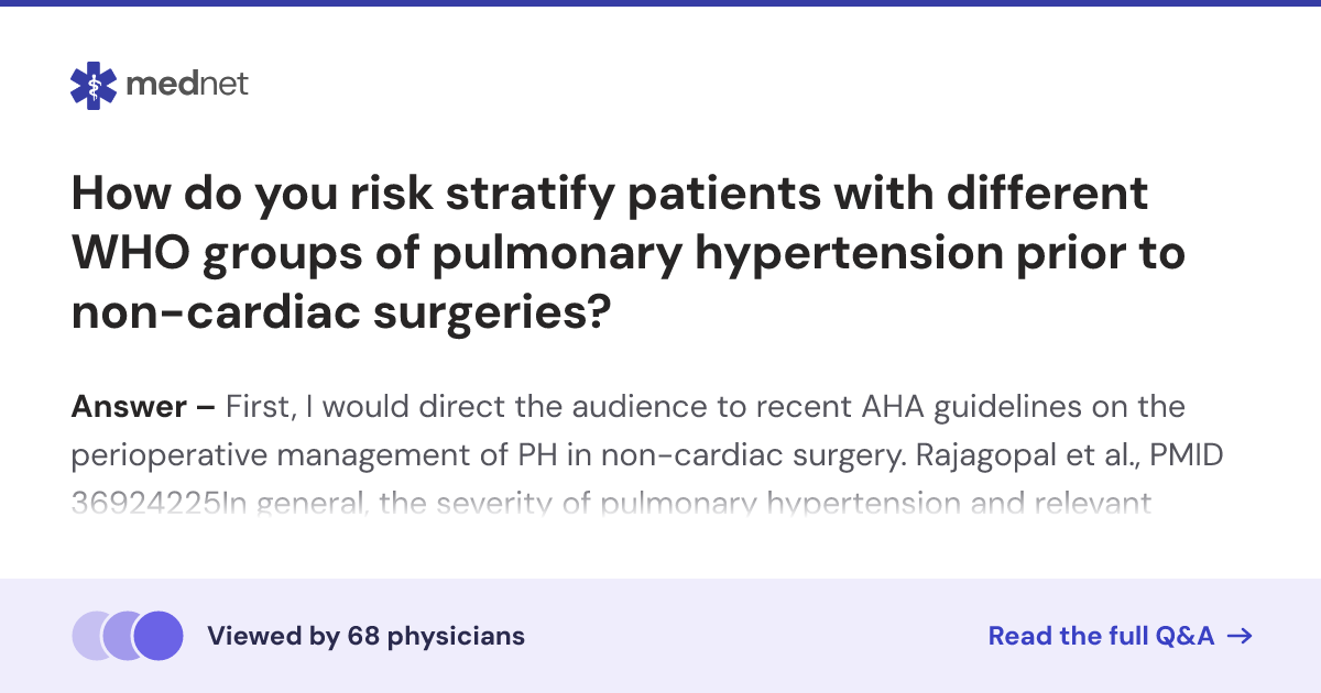 How do you risk stratify patients with different WHO groups of ...