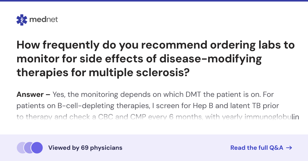 How frequently do you recommend ordering labs to monitor for side ...
