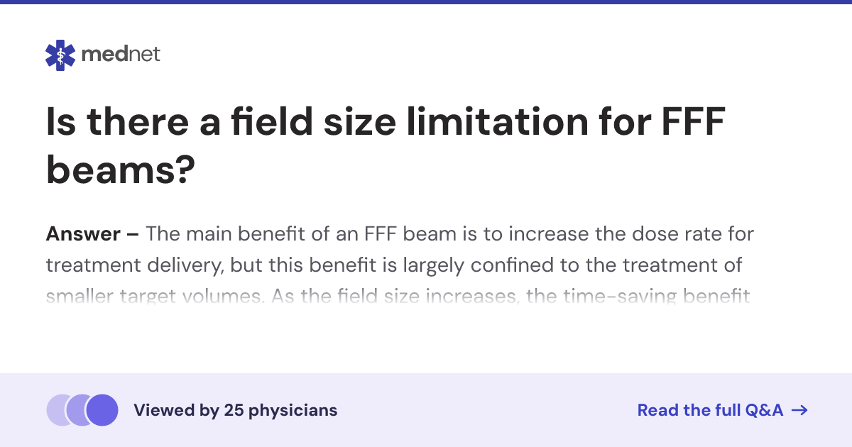 Is there a field size limitation for FFF beams? | Mednet