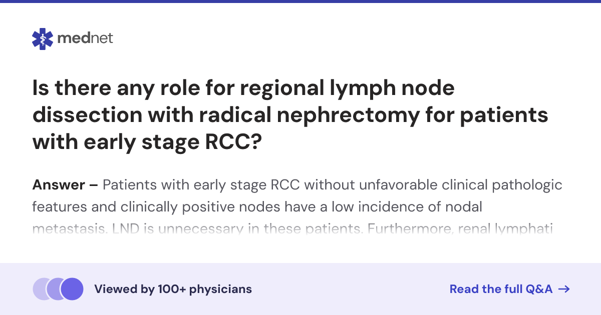 Is there any role for regional lymph node dissection with radical ...