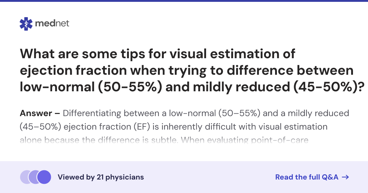 What are some tips for visual estimation of ejection fraction when ...
