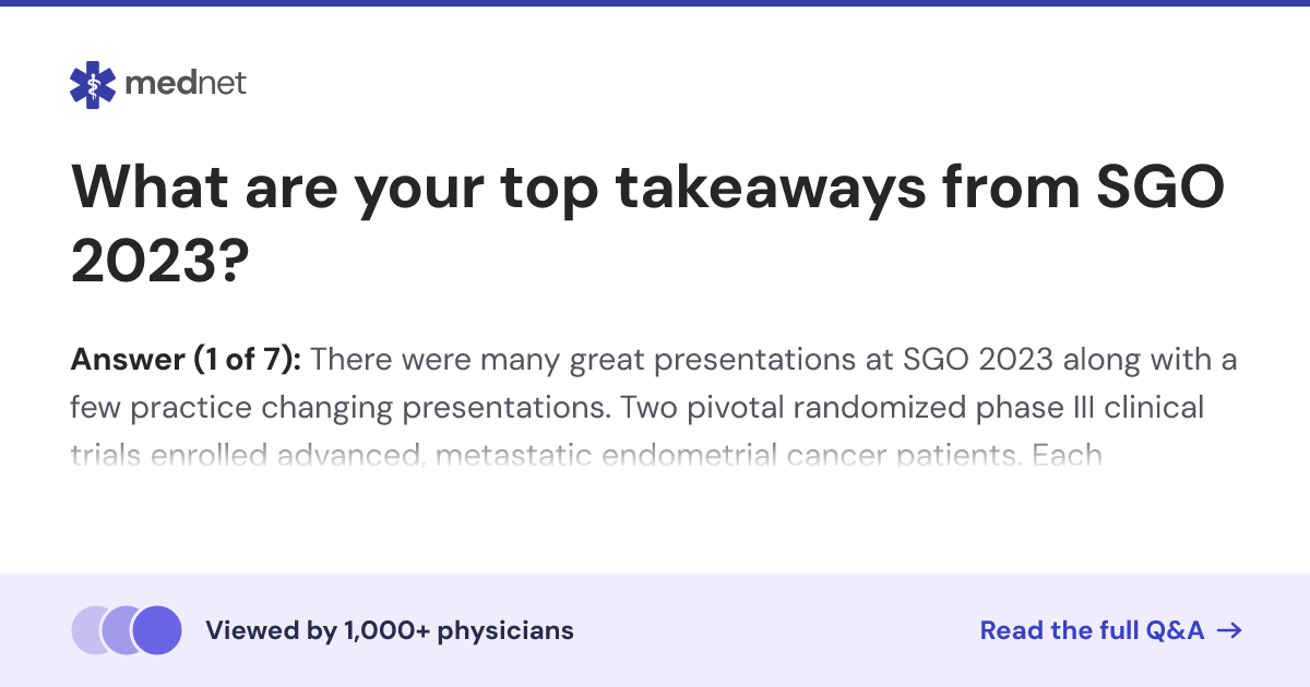 What are your top takeaways from SGO 2023? | Mednet