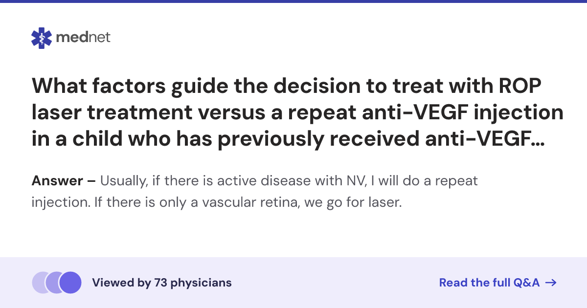 What factors guide the decision to treat with ROP laser treatment ...