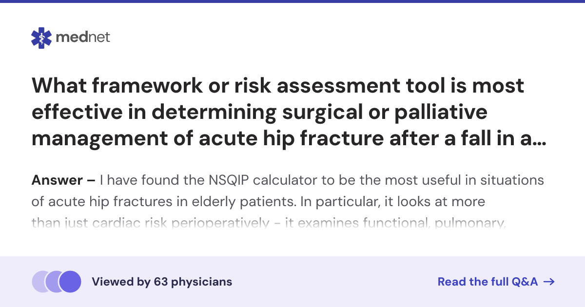 What framework or risk assessment tool is most effective in determining ...