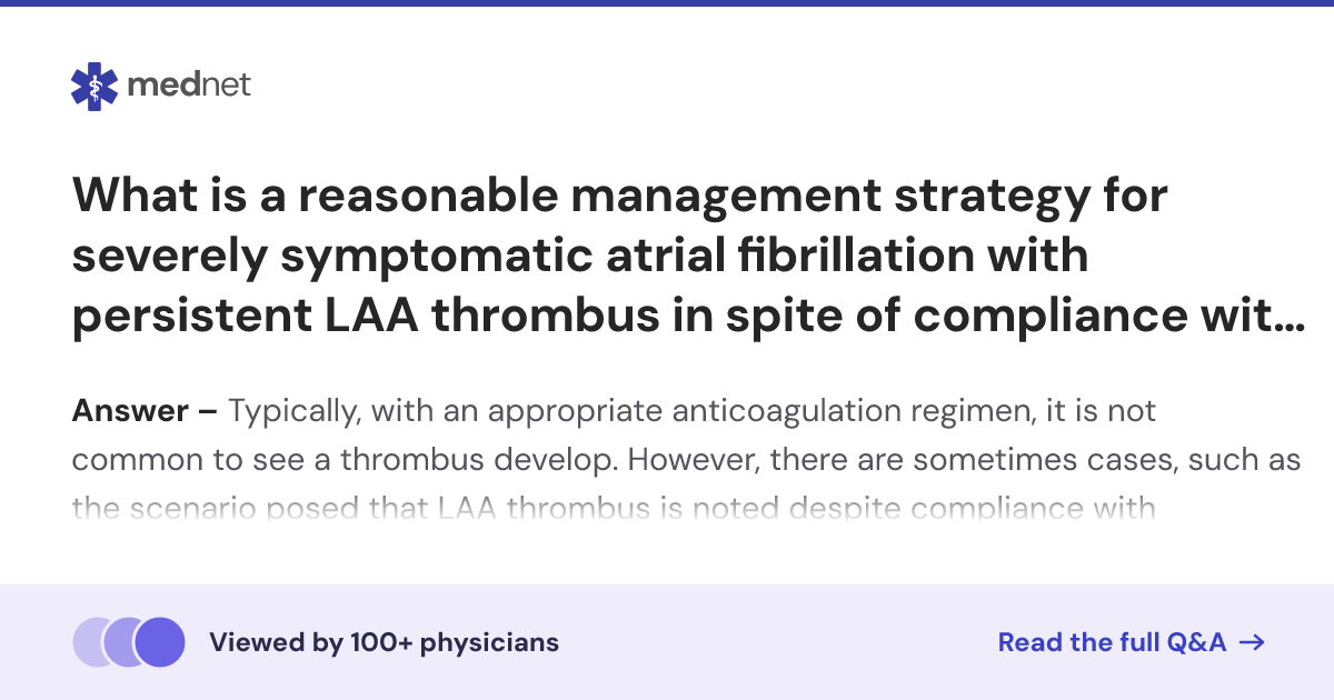 What is a reasonable management strategy for severely symptomatic ...