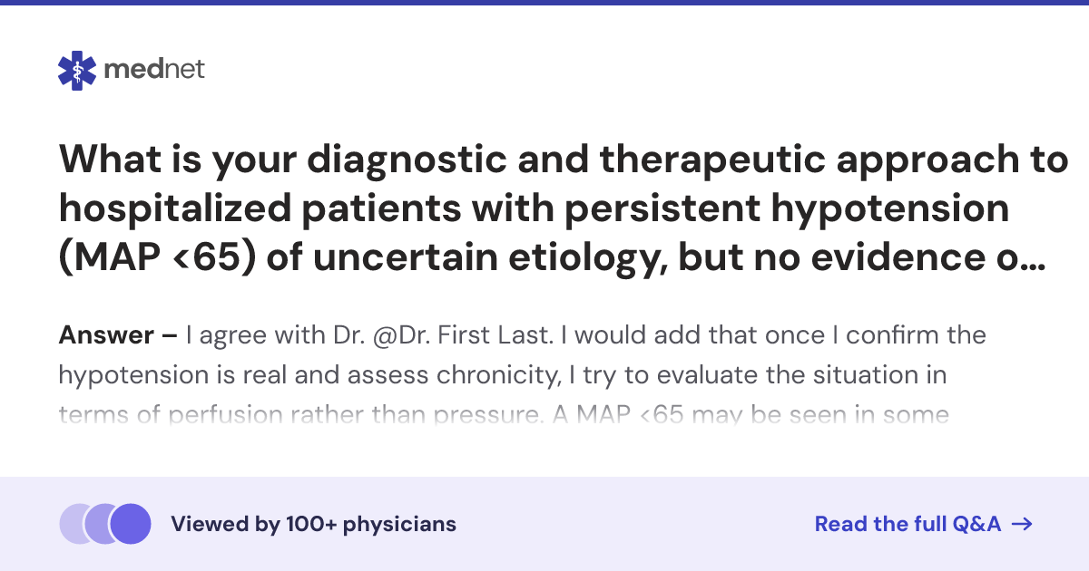 What is your diagnostic and therapeutic approach to hospitalized ...