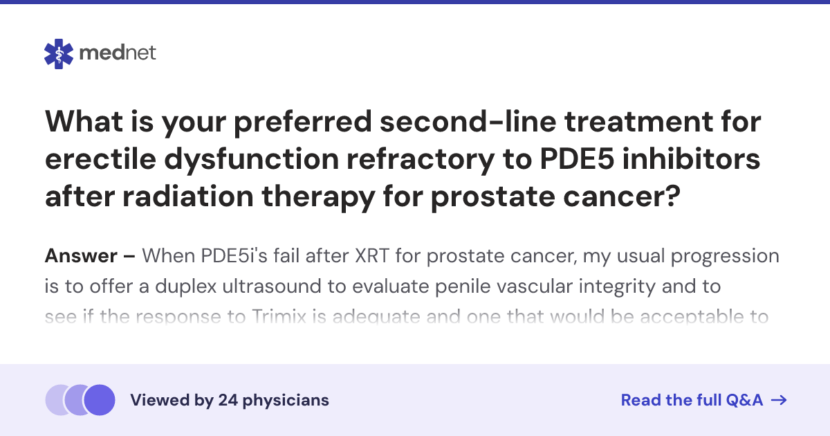 What is your preferred second-line treatment for erectile dysfunction ...