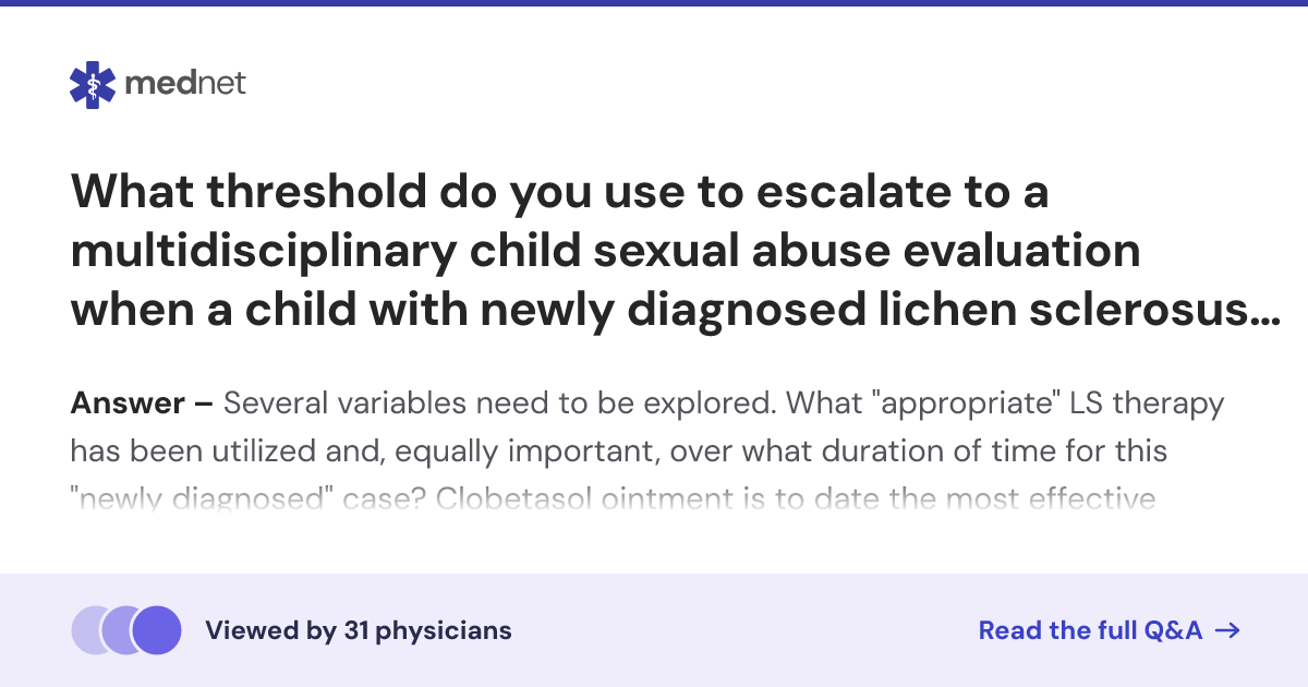 What threshold do you use to escalate to a multidisciplinary child ...