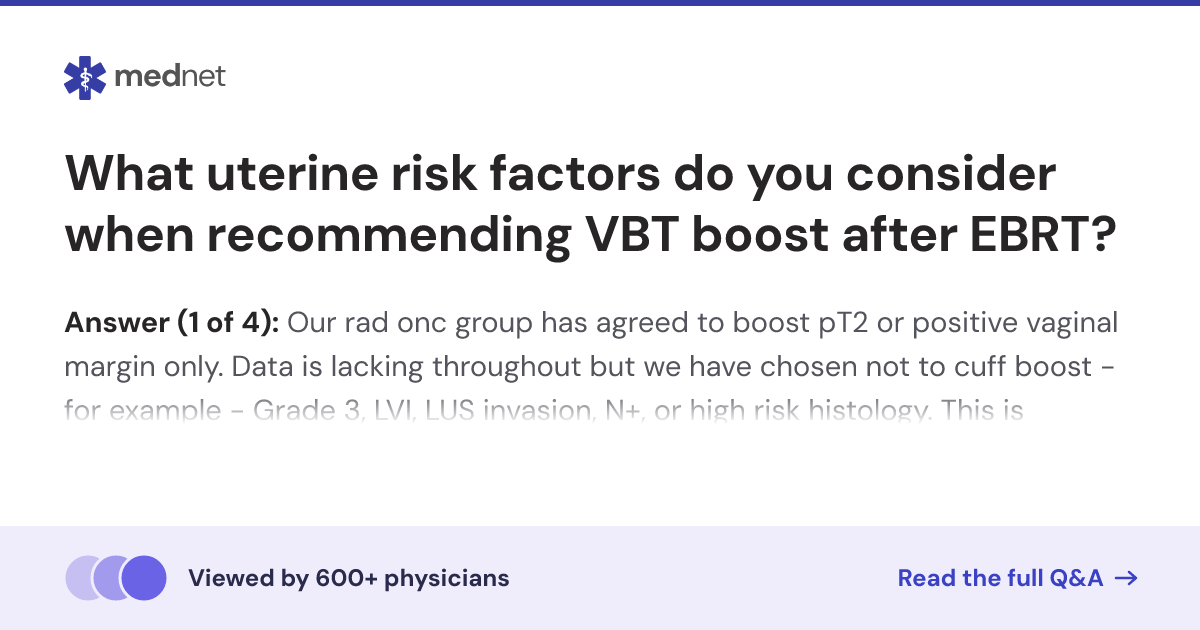 What uterine risk factors do you consider when recommending VBT boost ...