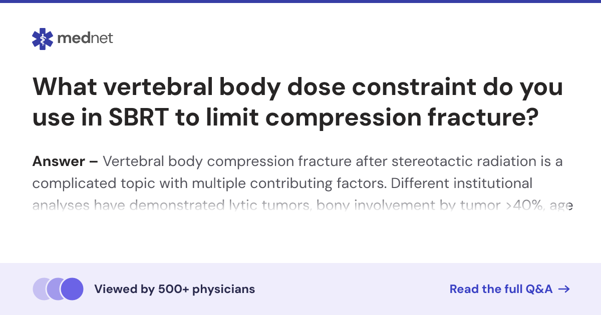 What vertebral body dose constraint do you use in SBRT to limit ...