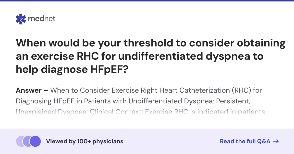 When would be your threshold to consider obtaining an exercise RHC for ...