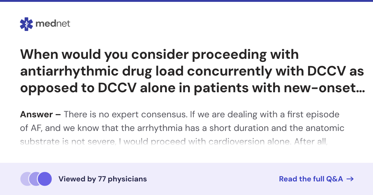 When would you consider proceeding with antiarrhythmic drug load ...