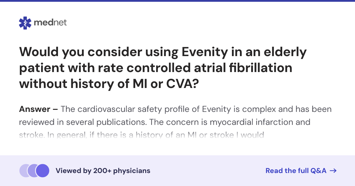 Would you consider using Evenity in an elderly patient with rate ...