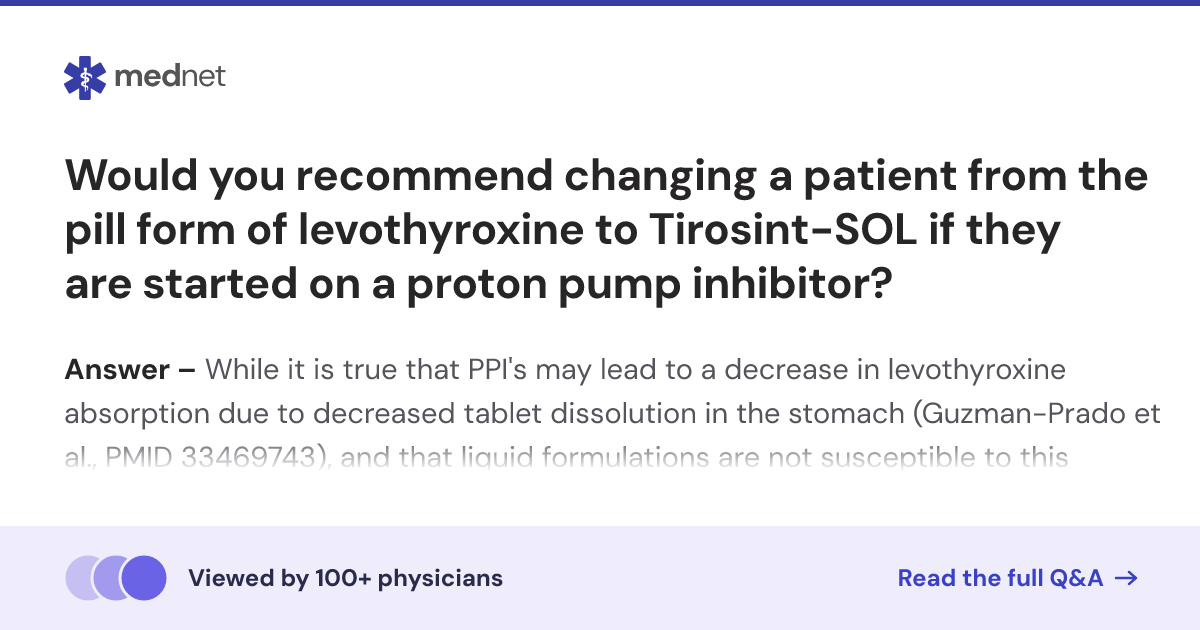 Would you recommend changing a patient from the pill form of ...
